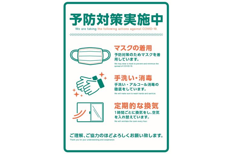 新型コロナウイルス感染防止対策内容